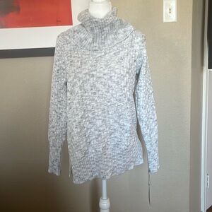 Liz Claiborne Light Grey Cowl Neck Sweater